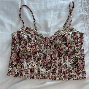 NWOT Floral Crop Top